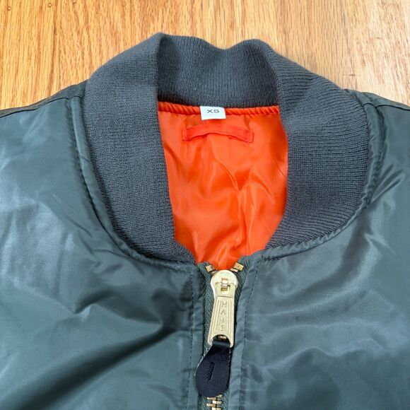 ROTHCO Green Bomber Jacket MA-1 MIL-J-6141 Mens Size XS Orange Lining - Picture 2 of 8